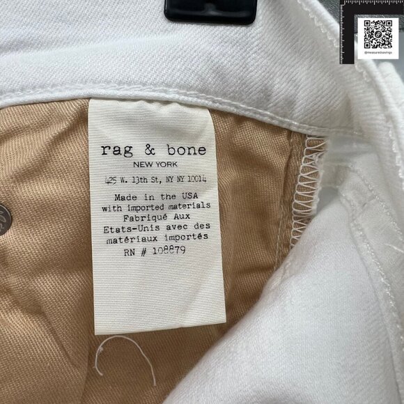 Rag & Bone (29 - NWT] The Dre Boyfriend Skinny Jeans in Aged Bright White - Picture 6 of 13